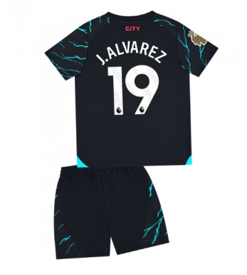 Manchester City Julian Alvarez #19 Tredje Kläder Barn 2023-24 Kortärmad (+ Korta byxor)